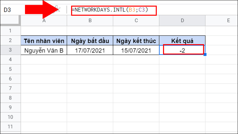 Kết quả trả về số &acirc;m